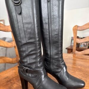 Cole Haan Black Heeled Knee-High Boots